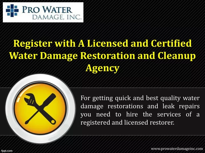 register with a licensed and certified water