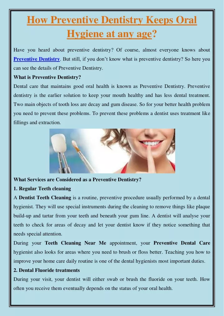 how preventive dentistry keeps oral hygiene