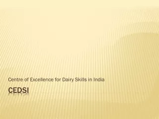 centre of excellence for dairy skills in india