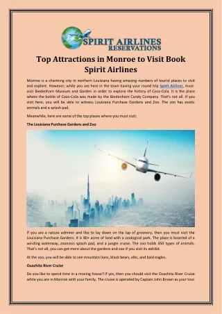 Top Attractions in Monroe to Visit Booking Spirit Airlines