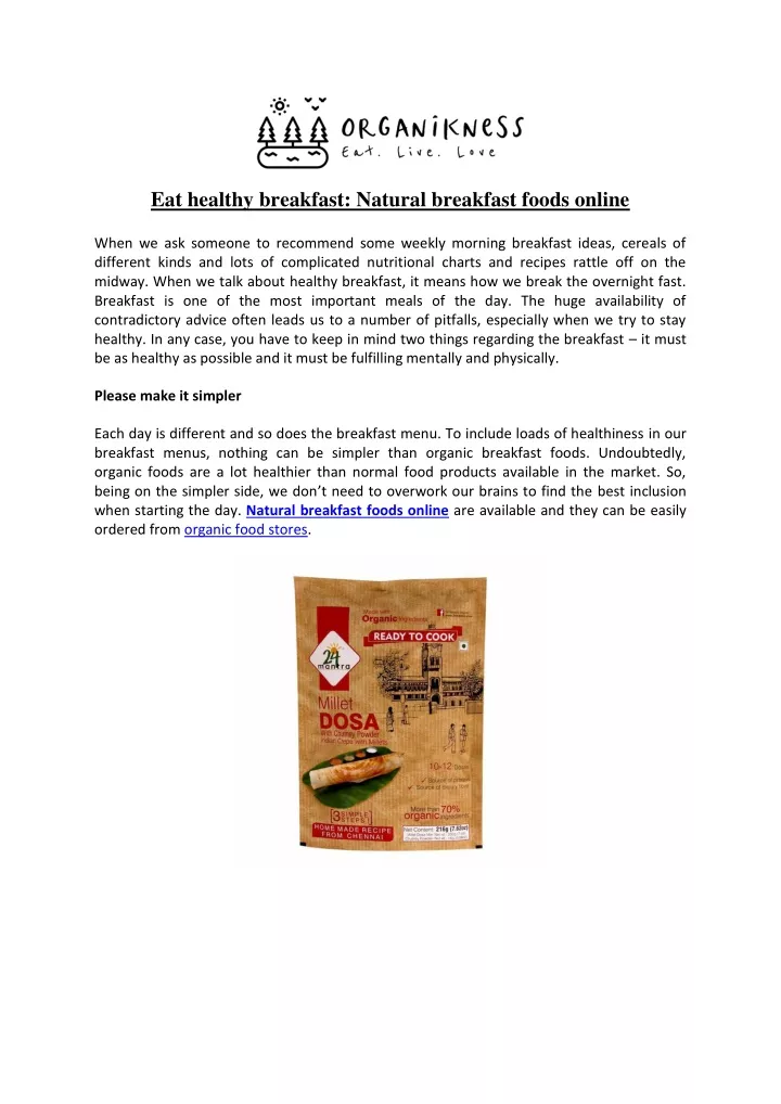 eat healthy breakfast natural breakfast foods