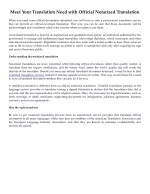 Meet Your Translation Need with Official Notarized Translation