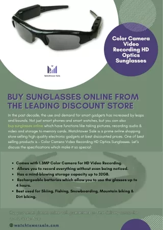 Buy Sunglasses Online from the leading Discount Store