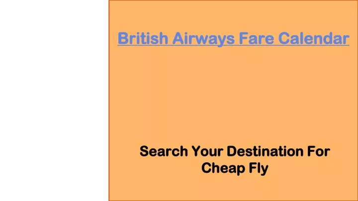 british airways fare calendar