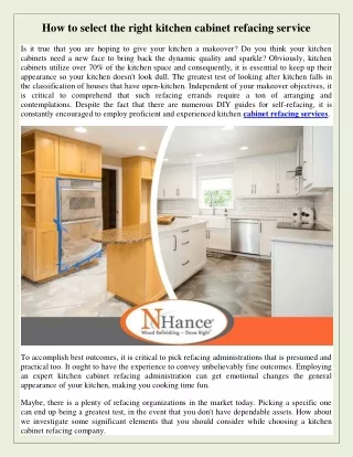 how to select the right kitchen cabinet refacing