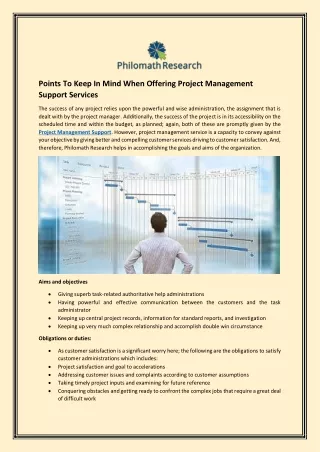 points to keep in mind when offering project