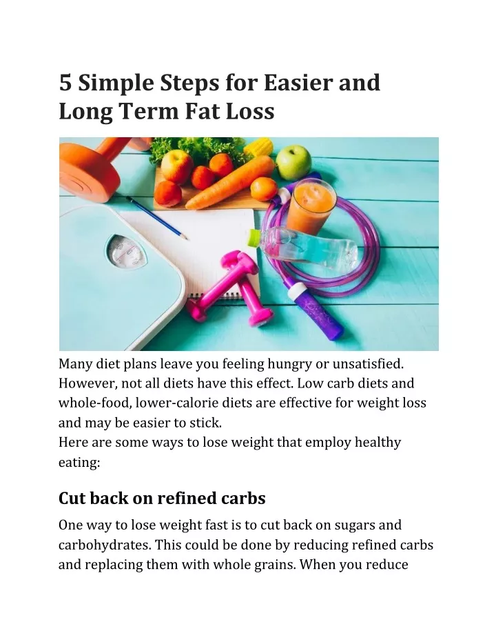 5 simple steps for easier and long term fat loss