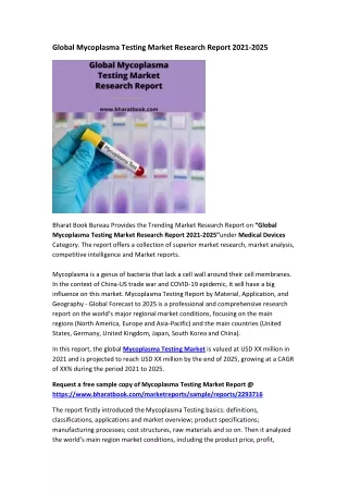 global mycoplasma testing market research report