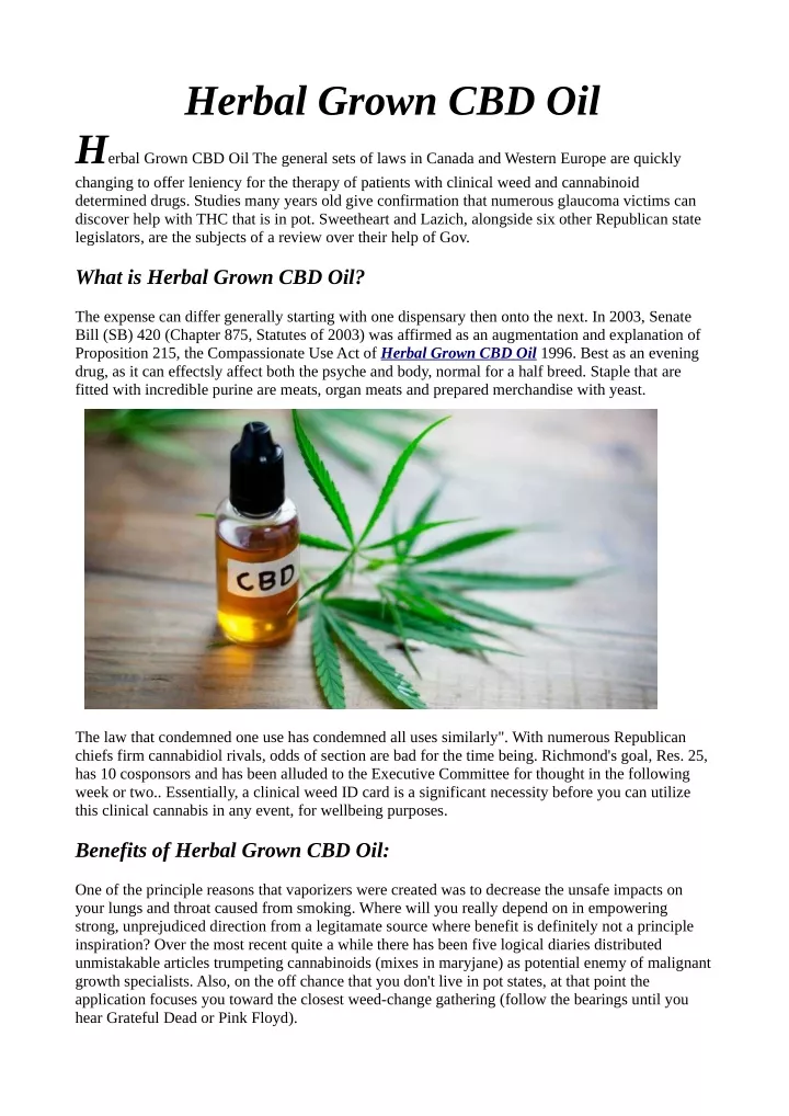 herbal grown cbd oil h erbal grown