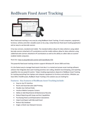 redbeam fixed asset tracking