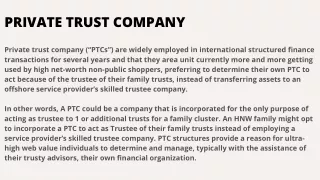 private trust company