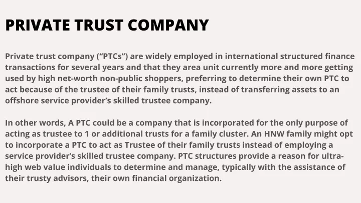 private trust company