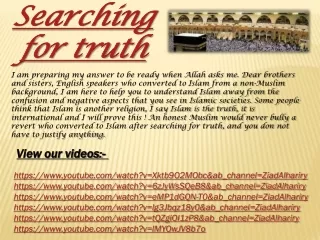 s earching for truth