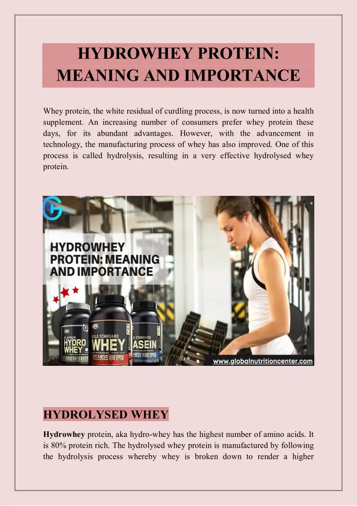 hydrowhey protein meaning and importance