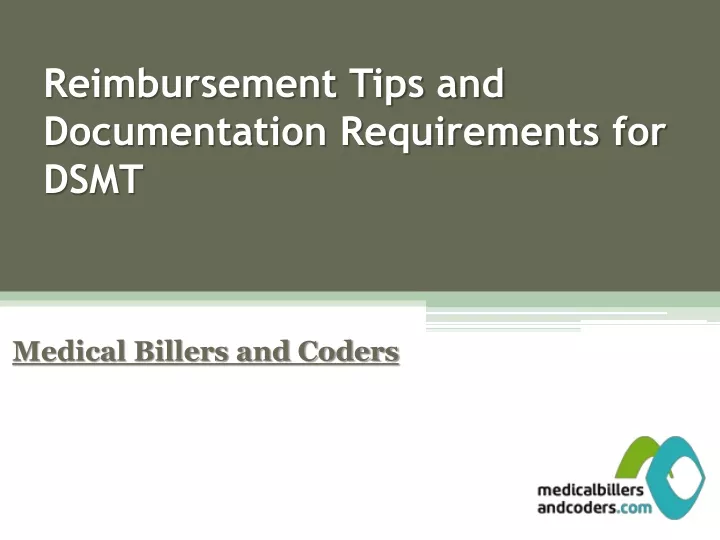 reimbursement tips and documentation requirements for dsmt