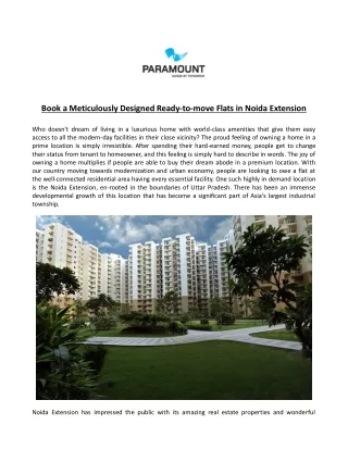 book a meticulously designed ready to move flats
