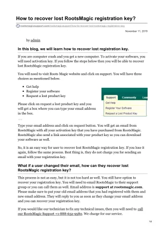 how to recover lost rootsmagic registration key