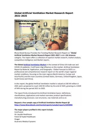 global artificial ventilation market research