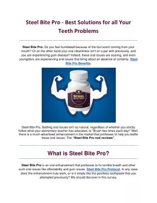 Steel Bite Pro - Best Teeth Care Product