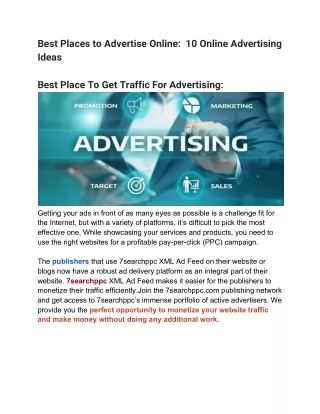 Where is the best place to get traffic for advertising?