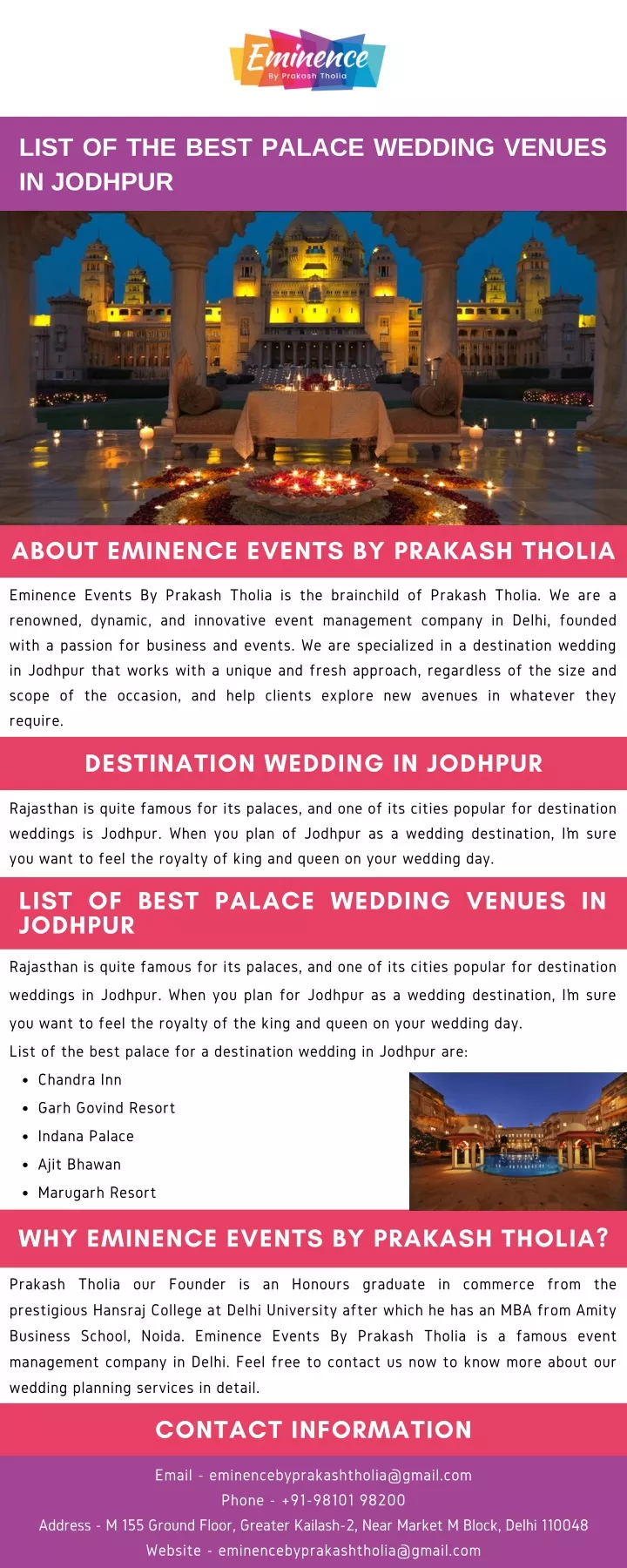 list of the best palace wedding venues in jodhpur