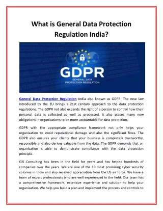 what is general data protection regulation india