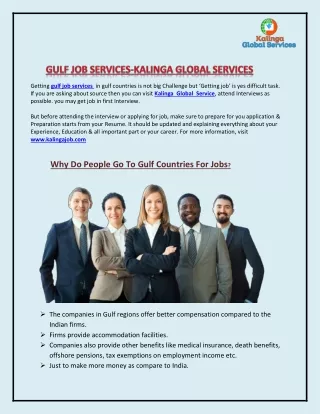 Gulf Jobs Service  |  Kalinga Global Services | Kalinga Job | Gulf