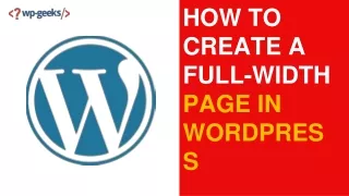 how to create a full width page in wordpress