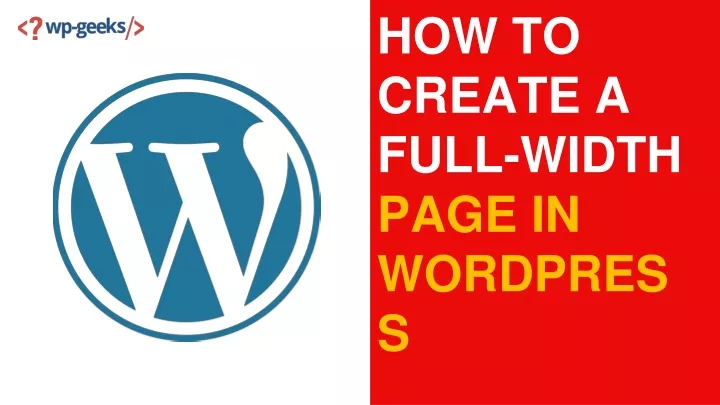 how to create a full width page in wordpress