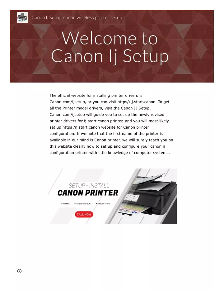 canon ij setup canon wireless printer setup