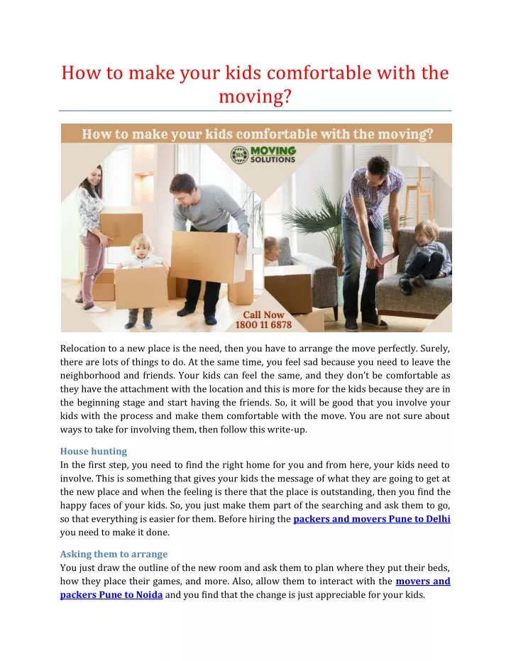 how to make your kids comfortable with the moving