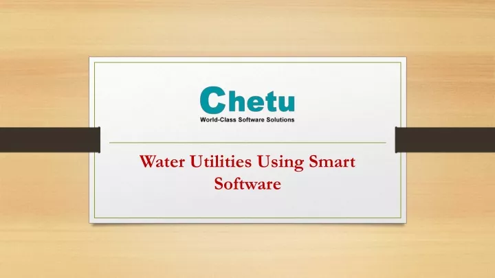 water utilities using smart software