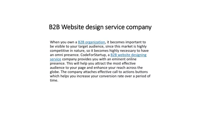 b2b website design service company