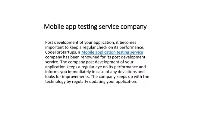 mobile app testing service company