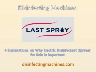 4 Explanations on Why Electric Disinfectant Sprayer for Sale Is Important
