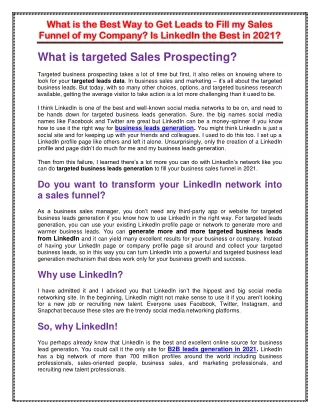 what is the best way to get leads to fill