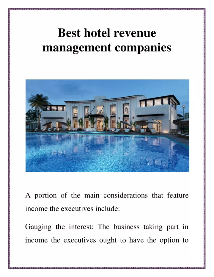 best hotel revenue management companies