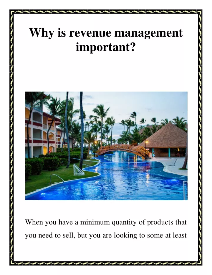 why is revenue management important