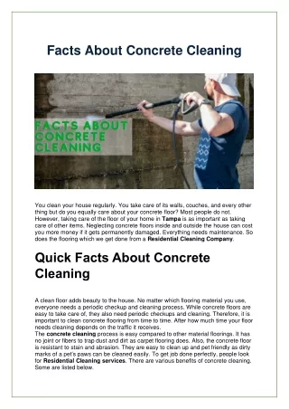 Facts about Concrete Cleaning