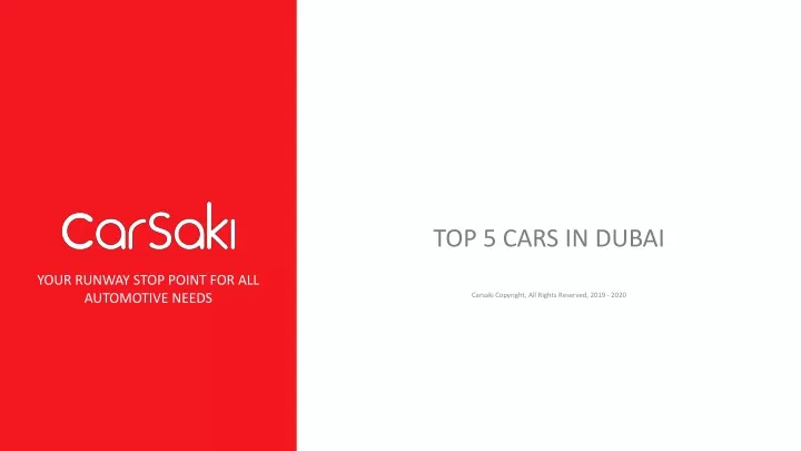 top 5 cars in dubai