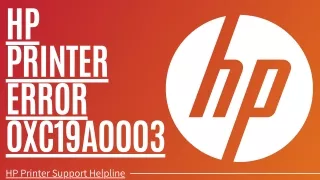 HP Printer Error Code 0xc19a0003 || How to Fix HP Printer Error 0xc19a0003