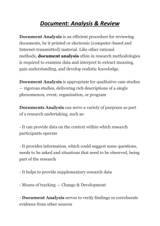 document analysis review