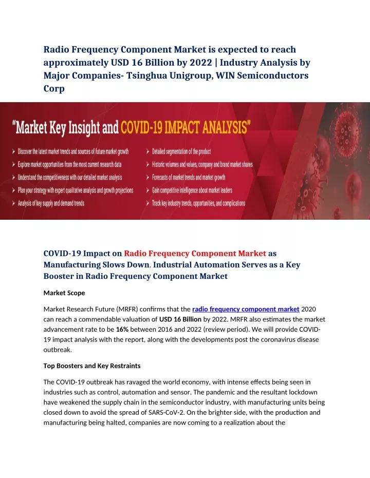 radio frequency component market is expected