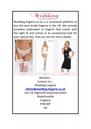 Bridal Underwear | Wedding-lingerie.co.uk