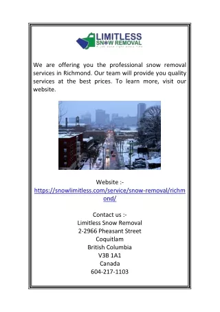 we are offering you the professional snow removal
