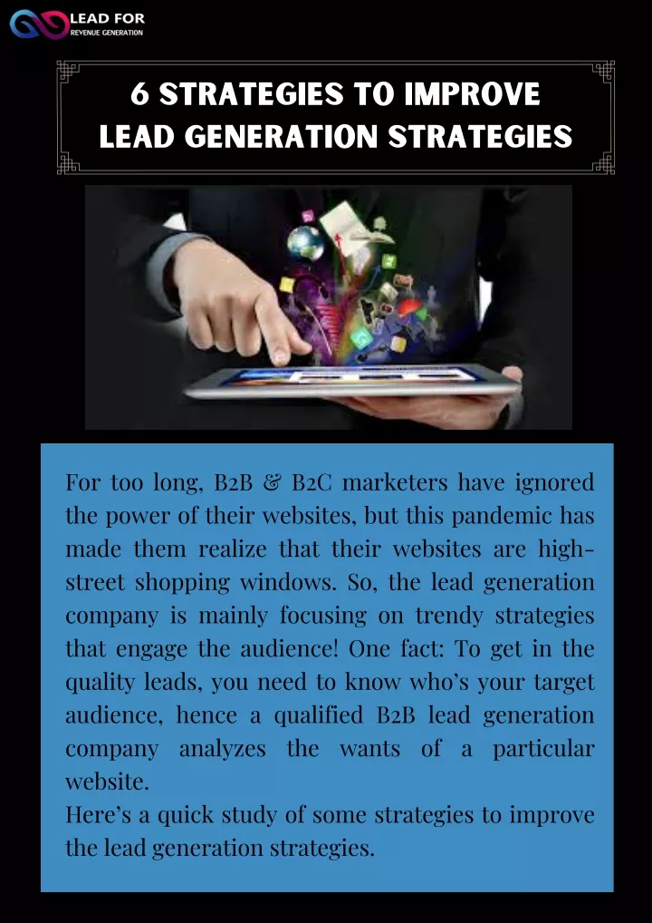 6 strategies to improve lead generation strategies