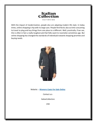 Womens Coats For Sale Online | Worldwide.italian-collection.com