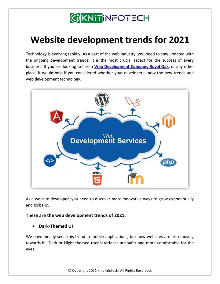 website development trends for 2021