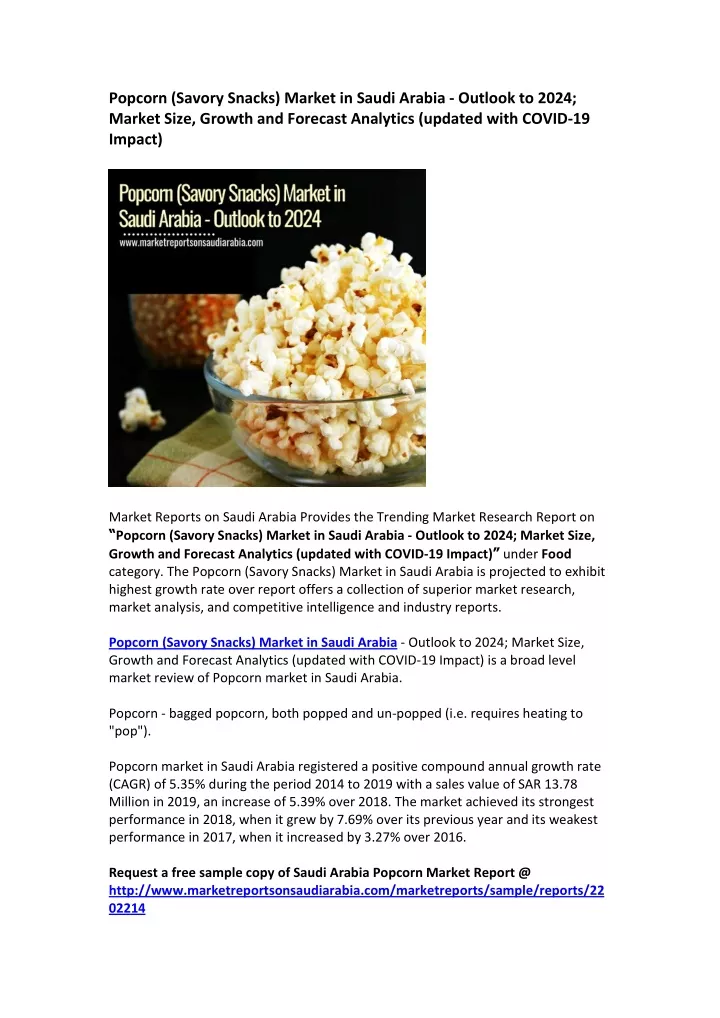 popcorn savory snacks market in saudi arabia