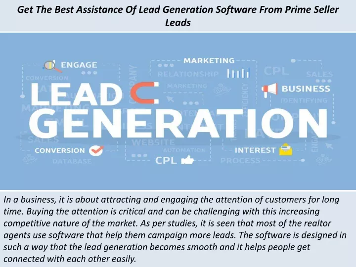 get the best assistance of lead generation software from prime seller leads